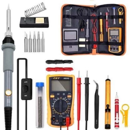 Kit-Soldadura Con Multimetro,Cautin,Soldapull,Estaño, (sin Batería)